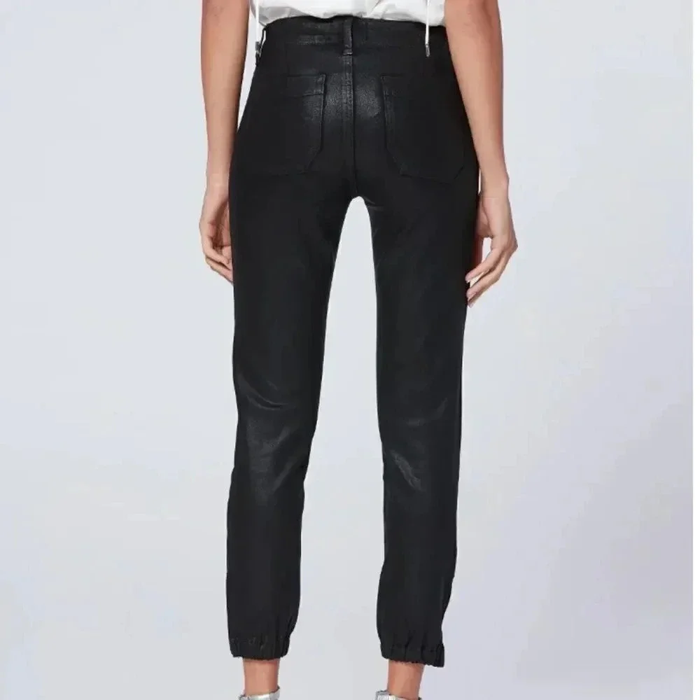 PAIGE COATED MAYSLIE JOGGER BLACK FOG LUXE COATING SIZE 26 - Picture 2 of 13